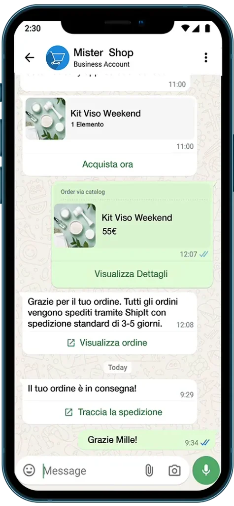 Messaggi di Utility - WhatsApp for Business