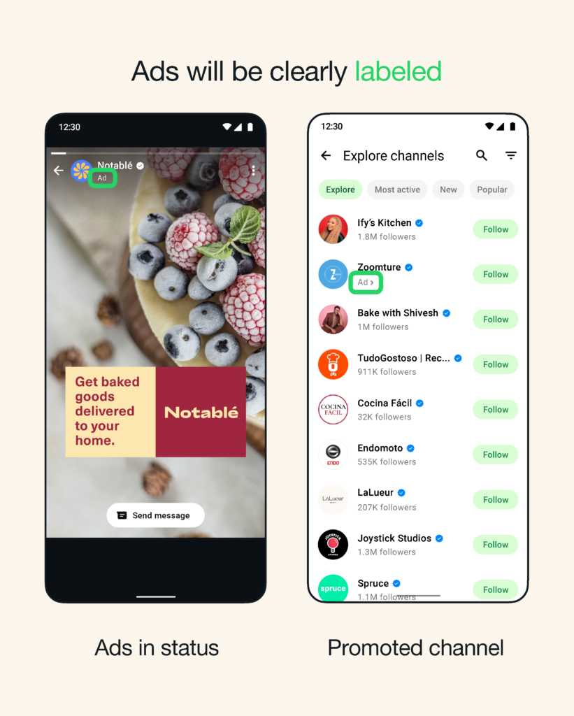 Ads in status e canali WhatsApp - WA Smart Business